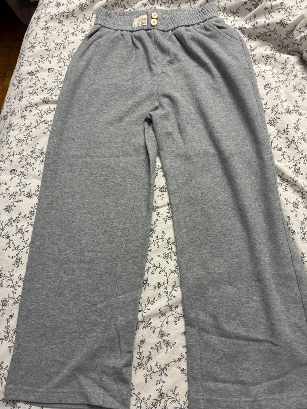 Women Wide-Leg Sweatpants in Light Gray